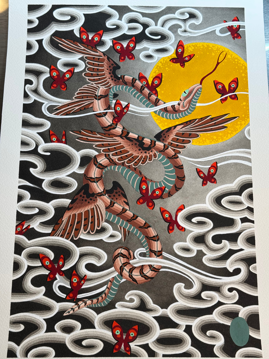 Celestial Dance of the Serpent and Wings - View 1