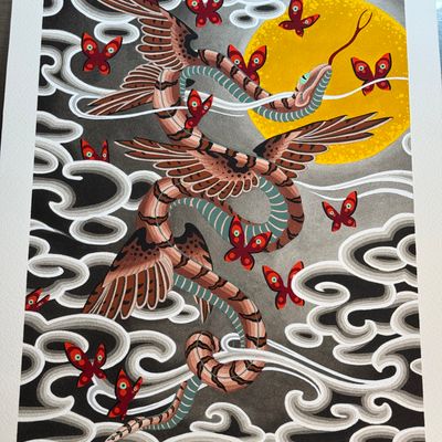 Celestial Dance of the Serpent and Wings