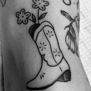 Wildflower Cowgirl Boot Tattoo