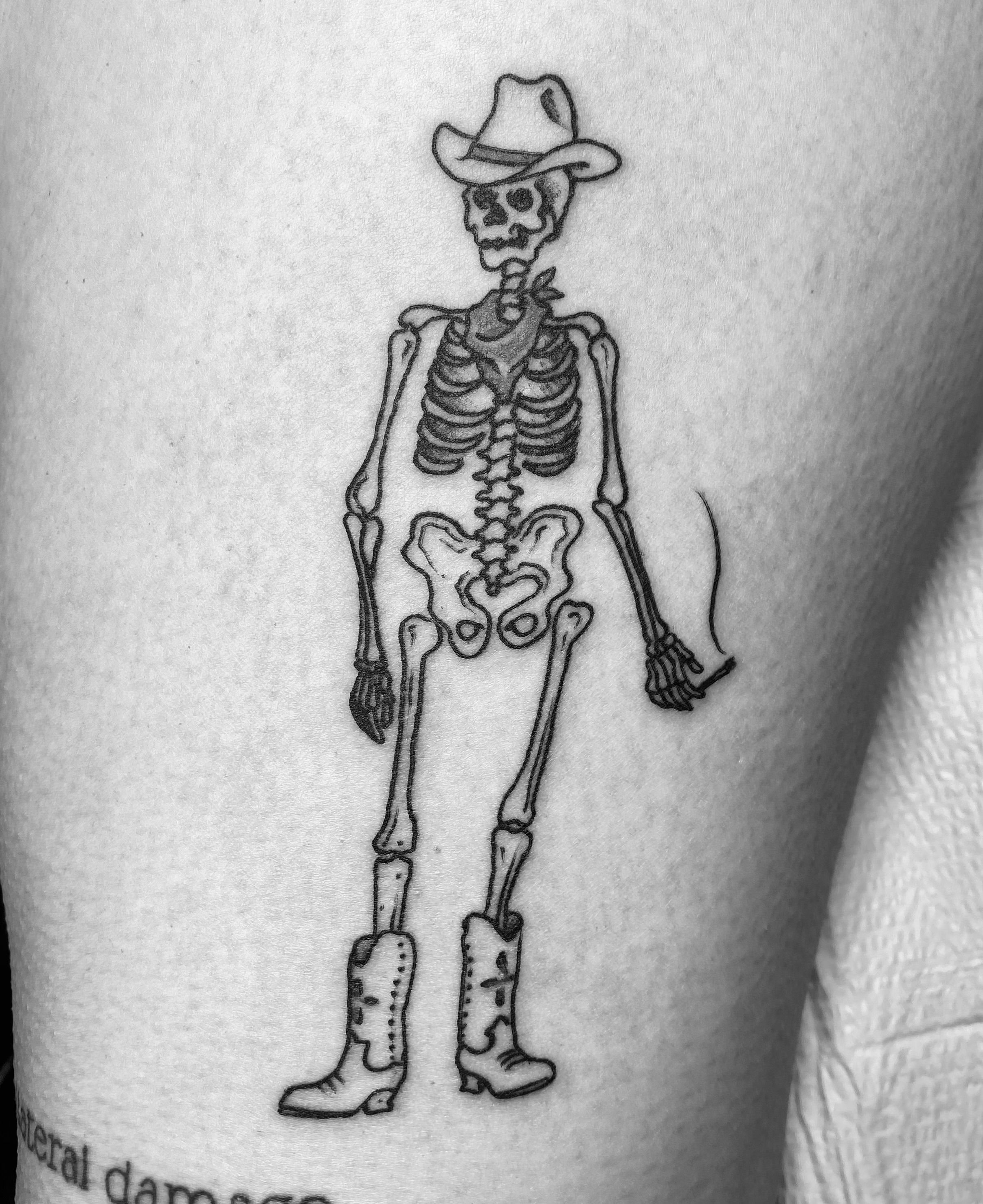 Skeleton Cowboy with Cigarette