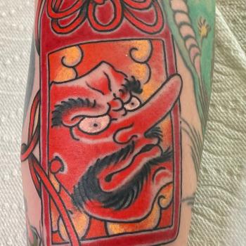 Tengu Mask Omamori Tattoo