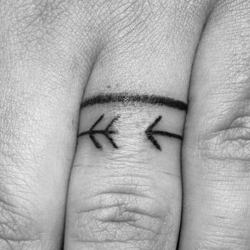 Wedding Band Arrow Tattoo