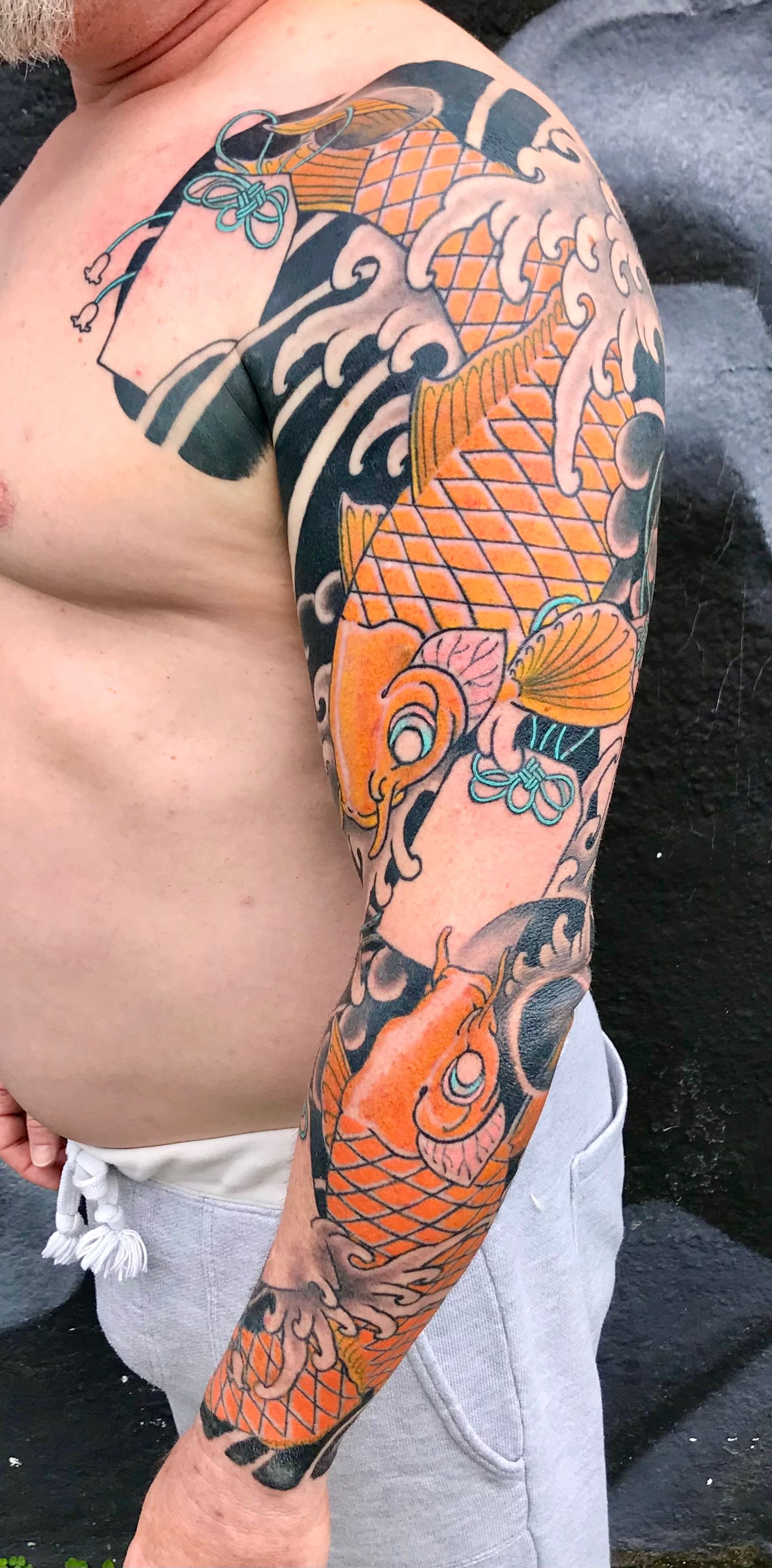 Golden Twin Koi Fish Sleeve