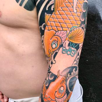 Golden Twin Koi Fish Sleeve